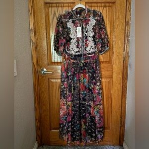 Johnny Was Mazzy Shirtdress Wild Gardenia Night